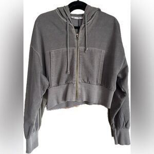 Zara Women's Midi Zip Up Sweatshirt